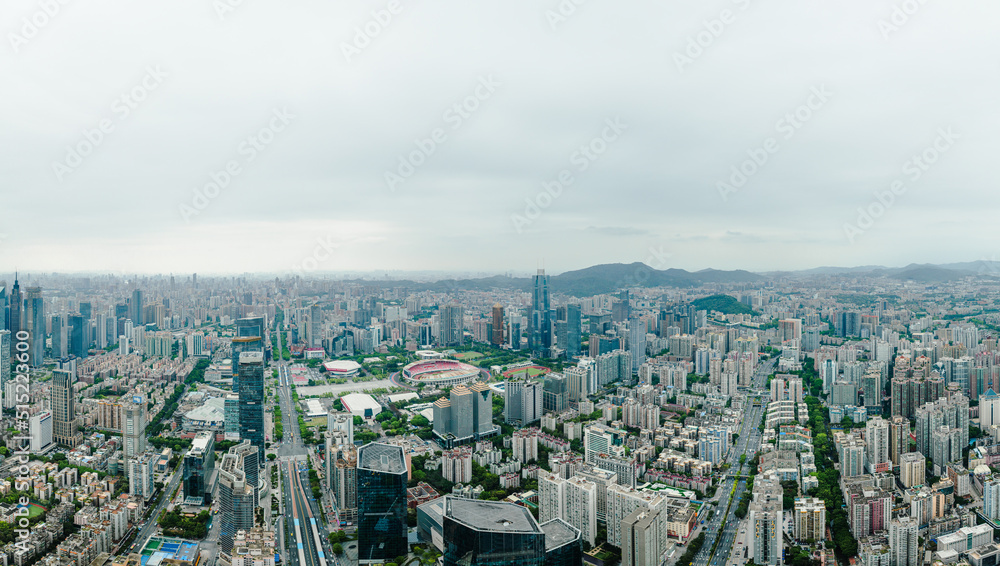 Fototapeta premium Aerial view of Tianhe CBD in Guangzhou, China