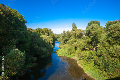 The River Jagst in Hohenlohe, Baden-Württemberg, Germany