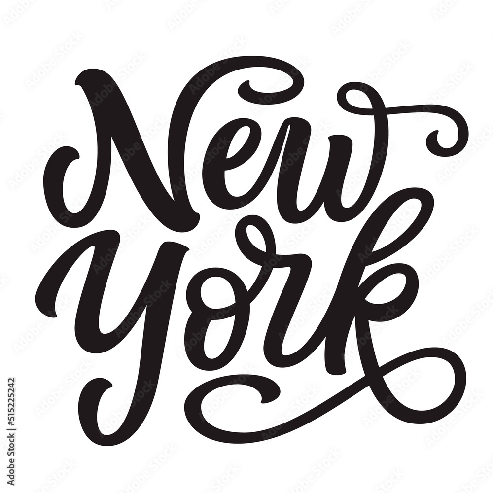 New York. Hand lettering text, vector typography for posters, cards, stickers New York. Hand lettering text, vector typography for posters, cards, stickers