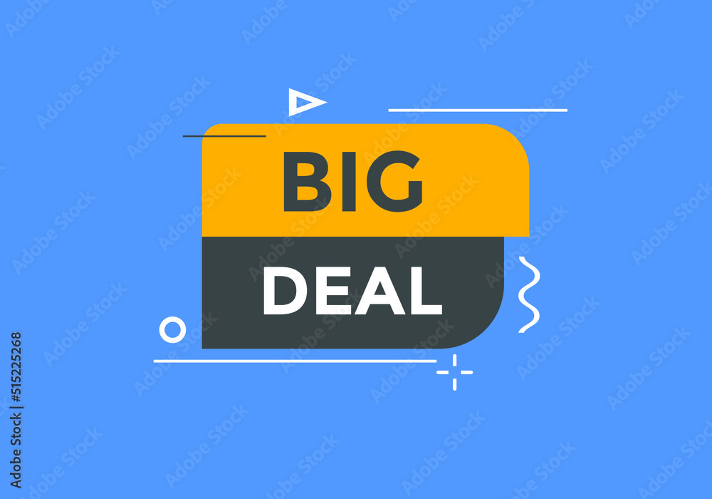 Big Deal text banner in flat style.
