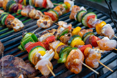skewers grilled on a wire rack