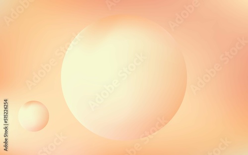 Simple banner design with floating bubbles. Abstract background with orange and yellow spheres isolated on the light. 