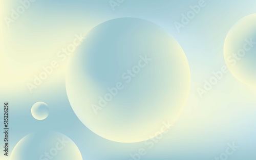 Simple banner design with floating bubbles. Abstract background with blue and yellow spheres isolated on the light. 