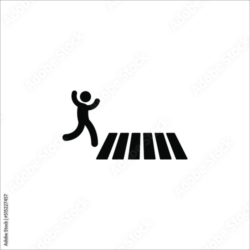 Pedestrian crossing icon. Zebra crossing. Vector icon isolated on white background.