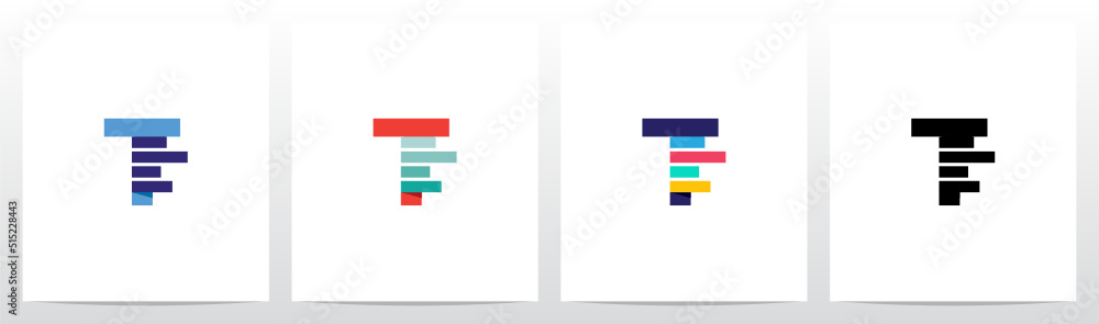 Bar Chart From Letter Logo Design T