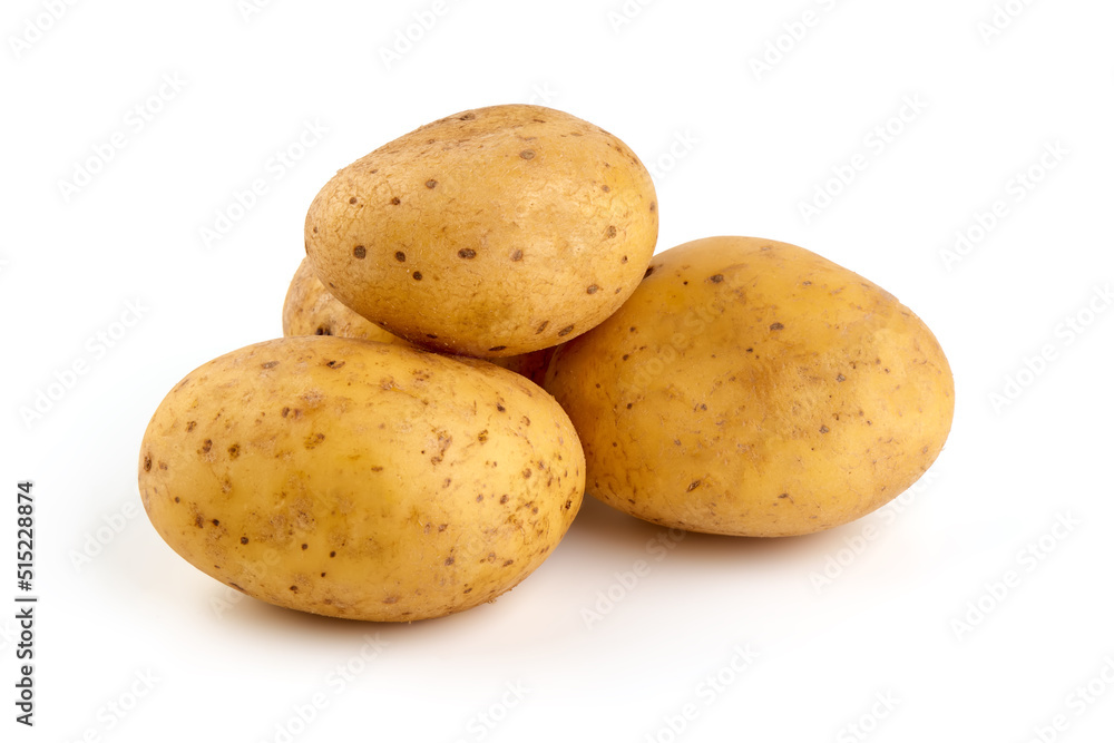 Young Fresh potatoes, organic potato, isolated on white background. Young Fresh potatoes, organic potato, isolated on white background.