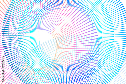 Abstract spiral rainbow design element on white background of twist lines. Vector Illustration eps 10. Colourful waves with lines created using Blend Tool. Templates for multipurpose presentation