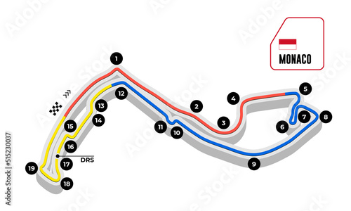 Race tracks, circuit for motorsport and auto sport. Monaco.