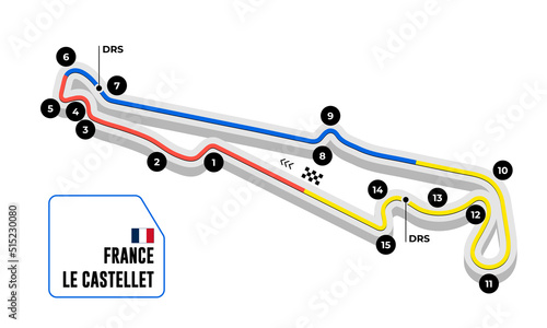 Race tracks, circuit for motorsport and auto sport. Le Castellet, France.