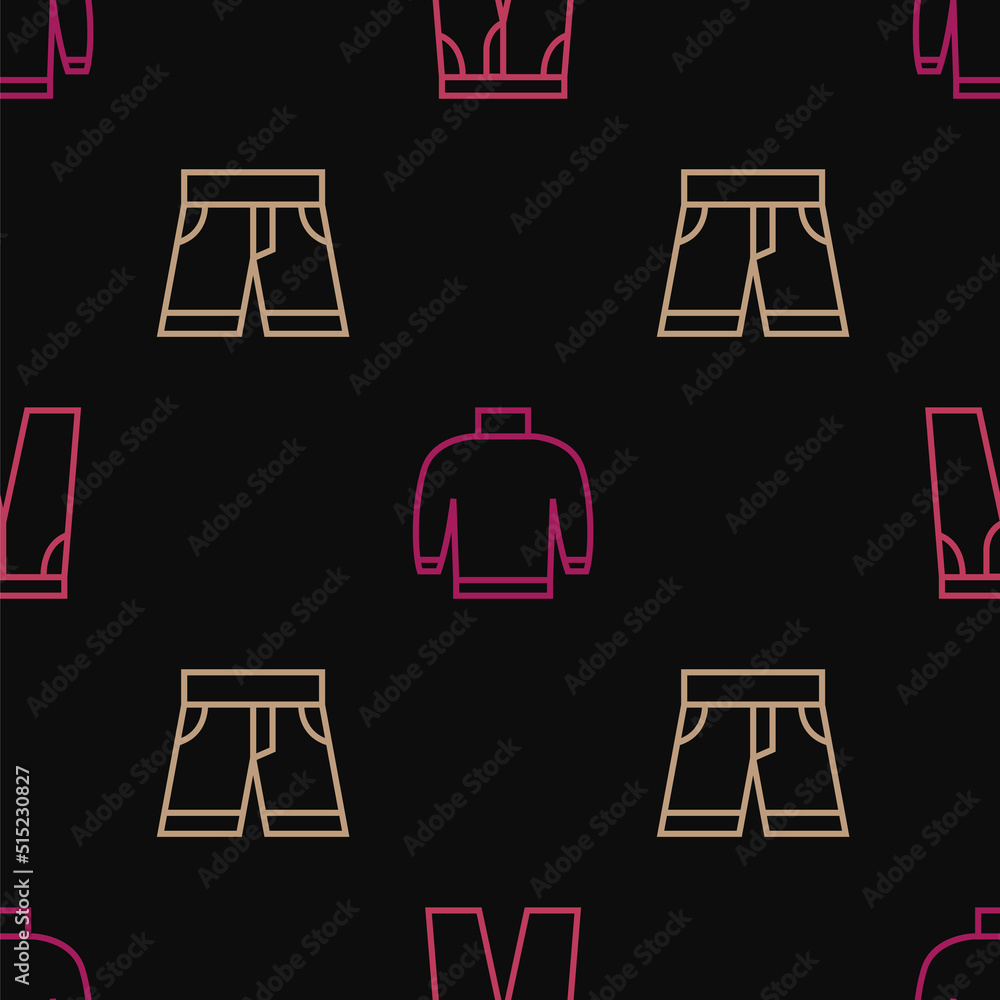Set line Pants, Short or pants and Sweater on seamless pattern. Vector Set line Pants, Short or pants and Sweater on seamless pattern. Vector