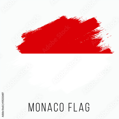 Monaco Vector Flag. Monaco Flag for Independence Day. Grunge Monaco Flag. Monaco Flag with Grunge Texture. Vector Template.