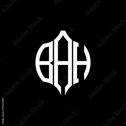 BAH letter logo. BAH best black background vector image. BAH Monogram logo design for entrepreneur and business.
