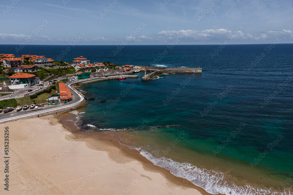 Aerial view of Playa de Comillas, Cantabria, Spain. Aerial view of Playa de Comillas, Cantabria, Spain.