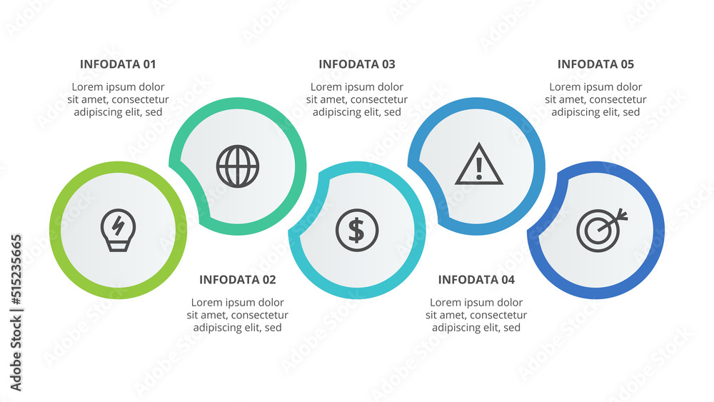 Naklejka premium Creative concept for infographic with 5 steps, options, parts or processes. Business data visualization.