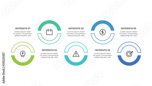 Creative concept for infographic with 5 steps, options, parts or processes. Business data visualization.