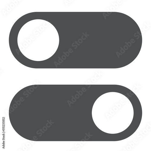 black toggle button on white background