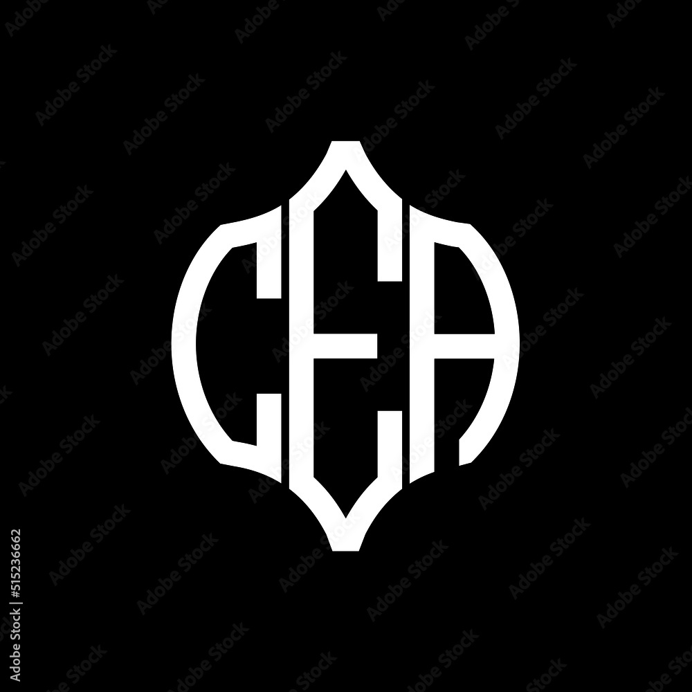 CEA letter logo. CEA best black background vector image. CEA Monogram ...