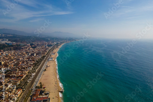 Wallpaper Mural Aerial view of the coastline with beaches in Badalona, Catalunya, Barcelona, Spain. Torontodigital.ca