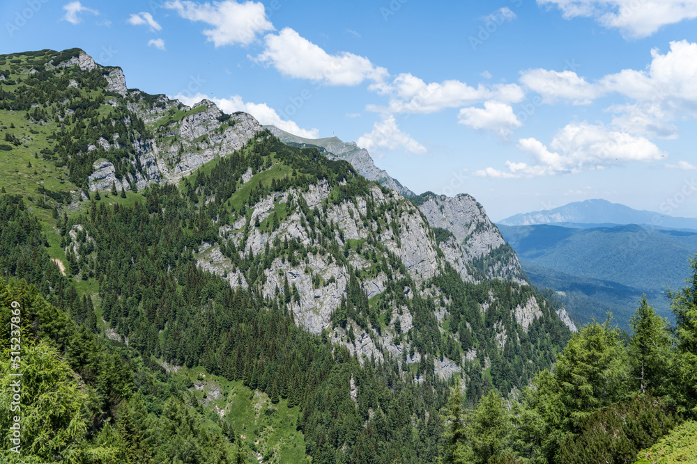 landscape in summer,  Caraiman Ridge, Bucegi Mountains, Romania 