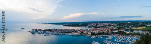 Aerial view of Porec, a small town facing the Adriatic sea in Istria, Croatia. photo