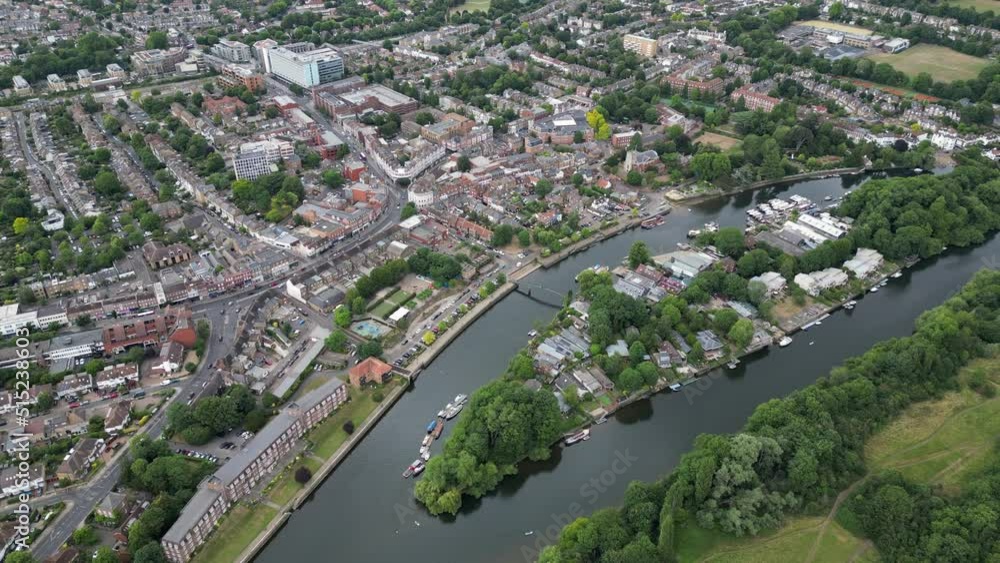 Eel Pie Island is an 8.935-acre island in the River Thames at Twickenham in the London Borough of Richmond upon Thames Eel Pie Island is an 8.935-acre island in the River Thames at Twickenham in the London Borough of Richmond upon Thames