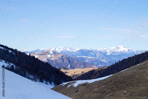 Cesen mount landscape. Italian Alps panorama