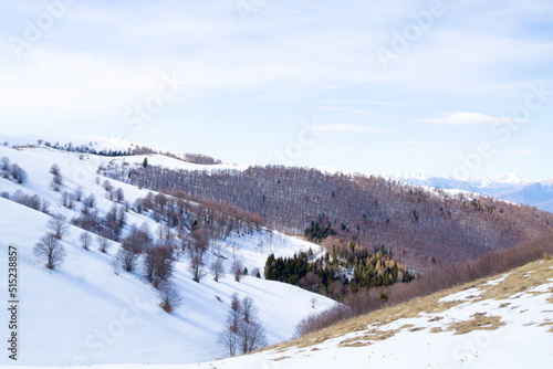 Winter landscape with snow from Alps