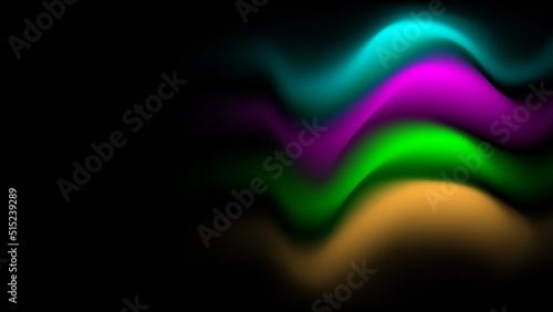 Color gradient on a black background horizontal illustration