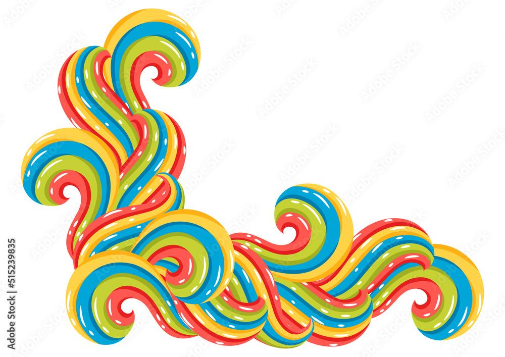 Obraz premium Background with wave line curls. Color striped texture.