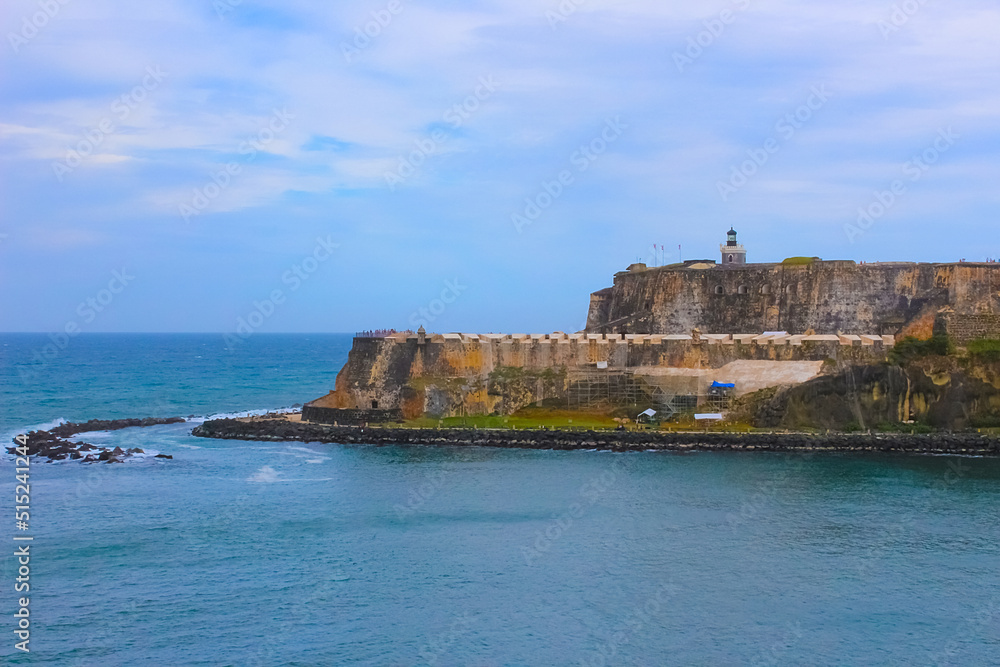 The wall of fort San Cristobal in San Juan, Puerto Rico