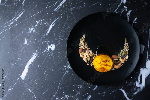 High angle view of stack of...