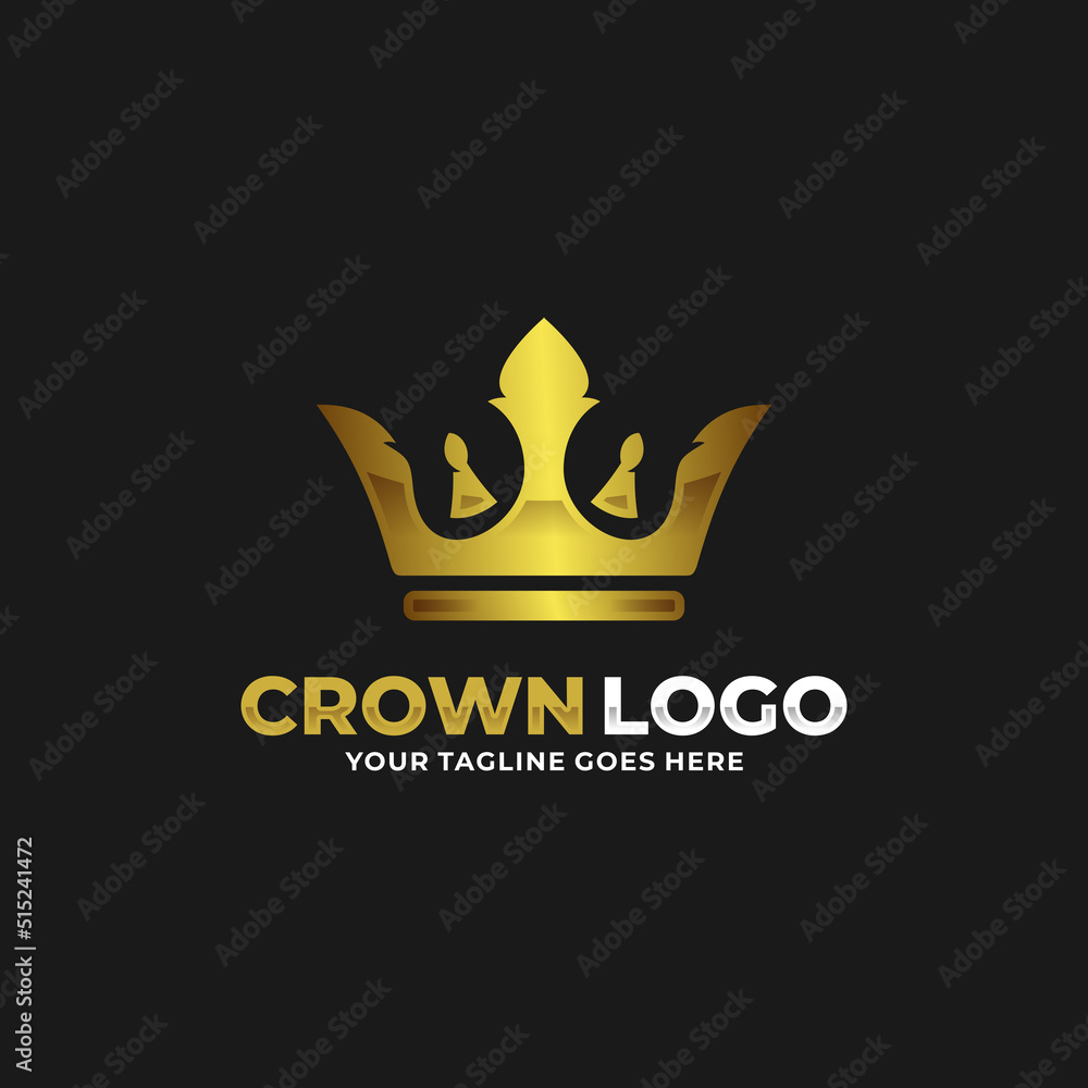 Obraz premium Crown logo design vector illustration