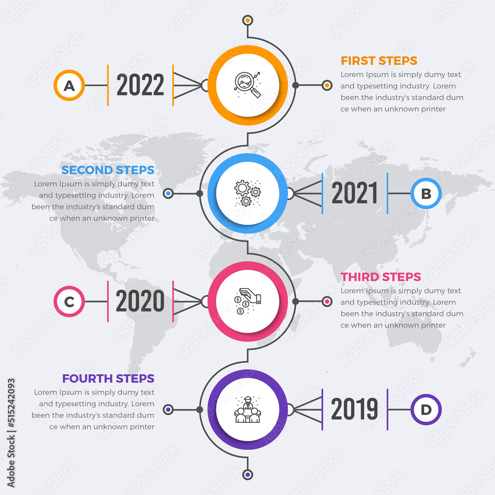 Simple Modern Vertical Timeline Infographics Simple Modern Vertical Timeline Infographics