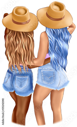 Two girls in a hat