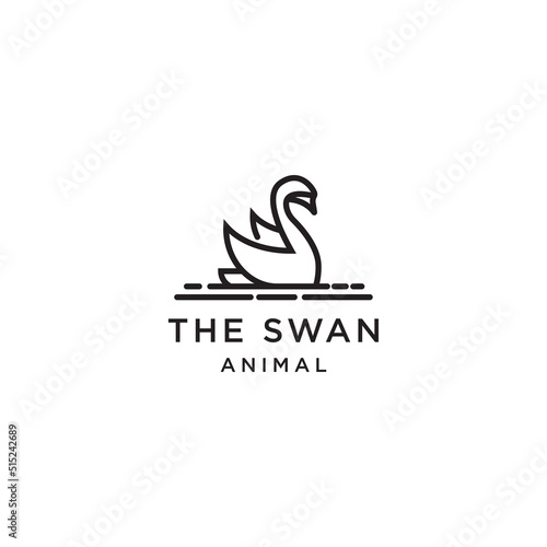 Swan logo icon design template vector illustration