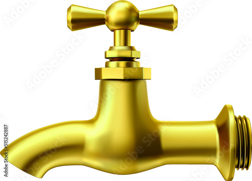 Golden vintage tap, Vector EPS-10
