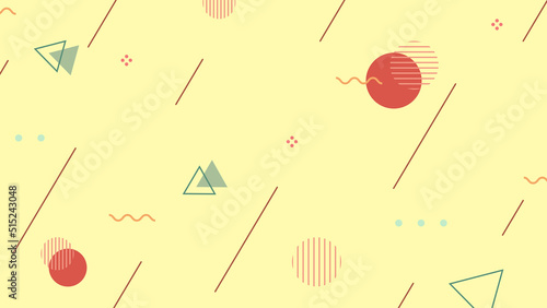 Background in the style of the 80s with multicolored geometric shapes on the black background. Illustration for hipsters Memphis style