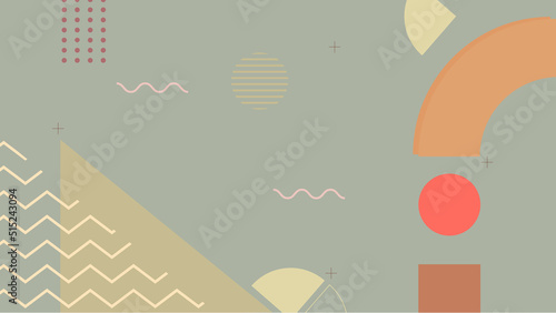 Background in the style of the 80s with multicolored geometric shapes on the black background. Illustration for hipsters Memphis style