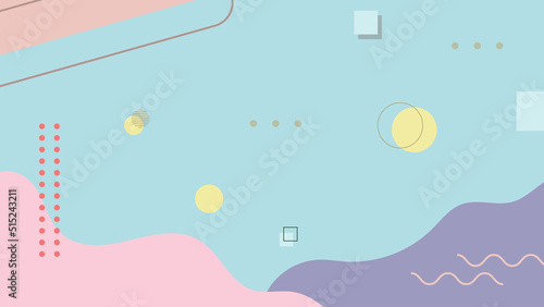 Background in the style of the 80s with multicolored geometric shapes on the black background. Illustration for hipsters Memphis style