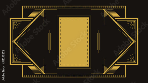 Art deco divider header set. Gold retro artdeco border 1920s decorative ornaments, vector minimal elegant golden frames creative template design for wedding invitation card