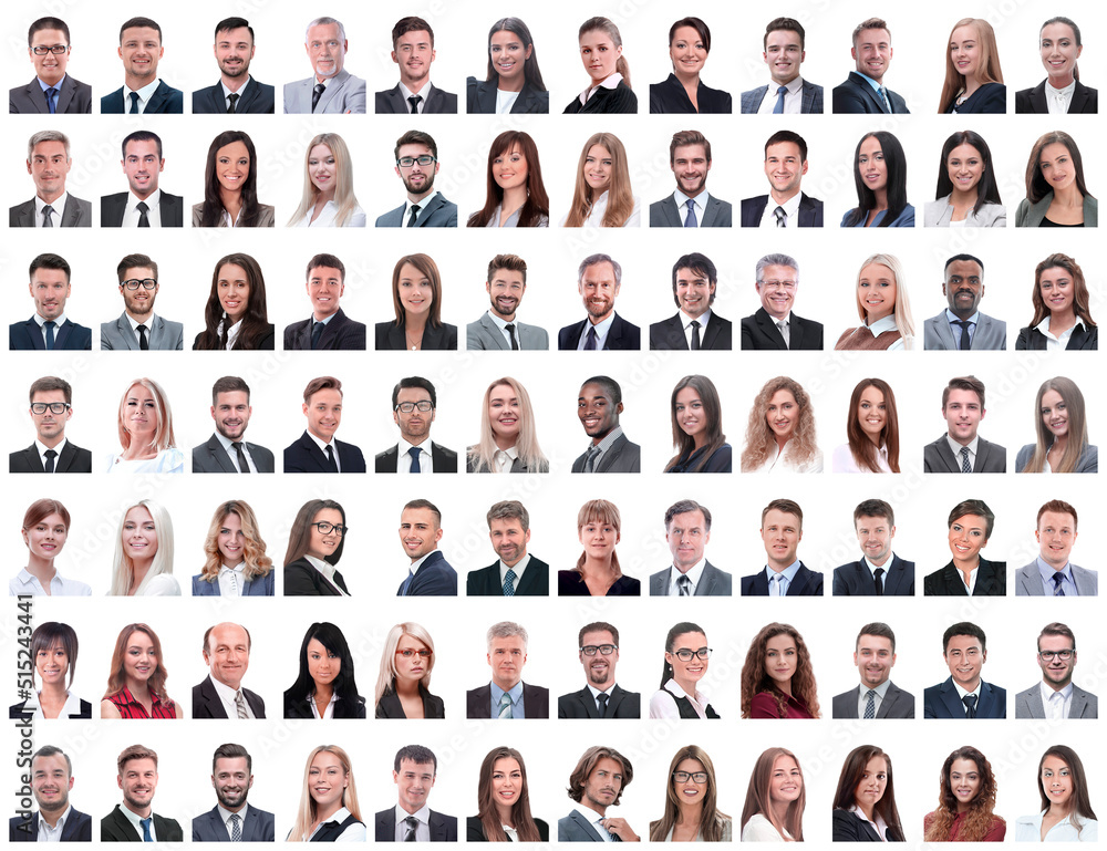 portraits of successful employees isolated on a white portraits of successful employees isolated on a white