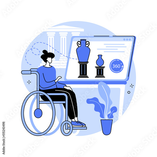 Museum virtual tour isolated cartoon vector illustrations.