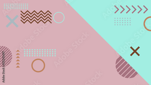 Background in the style of the 80s with multicolored geometric shapes on the black background. Illustration for hipsters Memphis style