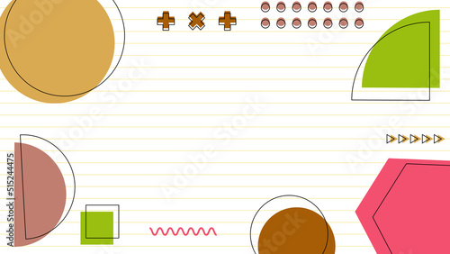 Background in the style of the 80s with multicolored geometric shapes on the black background. Illustration for hipsters Memphis style