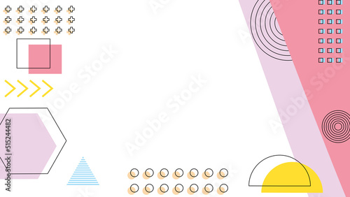 Background in the style of the 80s with multicolored geometric shapes on the black background. Illustration for hipsters Memphis style