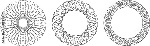 Guilloche patterns, rosette patterns, decorative patterns in vector
