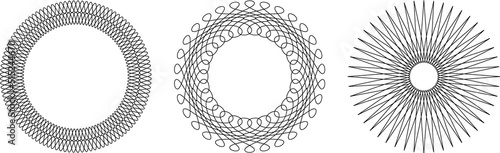 Guilloche patterns, rosette patterns, decorative patterns in vector
