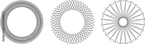 Guilloche patterns, rosette patterns, decorative patterns in vector
