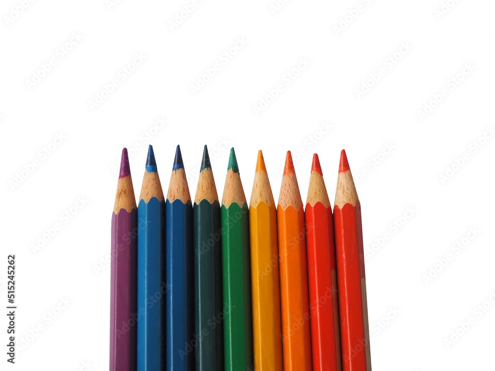 color pencils isolated on white background color pencils isolated on white background