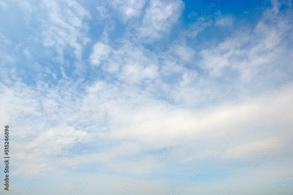 Blue sky and white clouds.